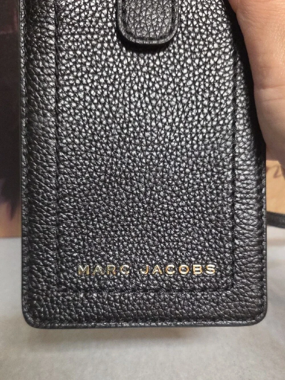 Marc Jacobs Black Pebbled Leather Crossbody Phone Card Case